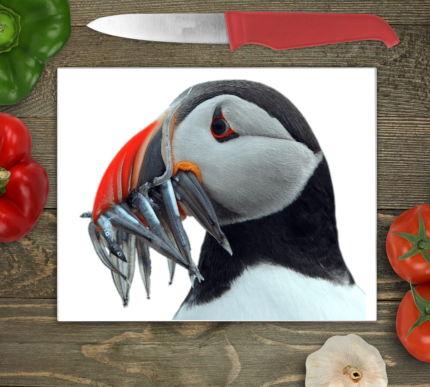 Puffin Glass Chopping Board, Puffin Glass Chopping Board